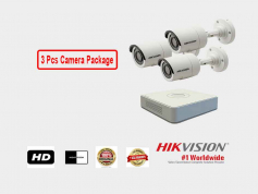 3 Pcs Hikvision 2 MP CCTV Camera Package with Color Day/Night