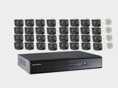 32 Pcs Hikvision 5 MP CCTV Camera Package with Color Day/Night and Audio